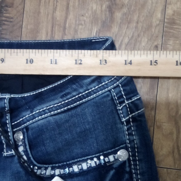 Grace in LA Women's Jeans 27 Bootcut Bejeweled Rhinestones NWT - Picture 10 of 12
